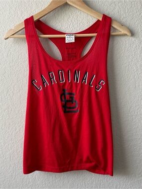 PINK Victoria's Secret with 5th & Ocean Red Mesh St Louis Cardinals Tank Top